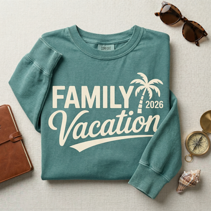 Custom Family Vacation 2026 Shirt, Retro Tropical Beach Trip Tee, Personalized Matching Family Vacation Shirts, Summer 2026 Cruise Shirt