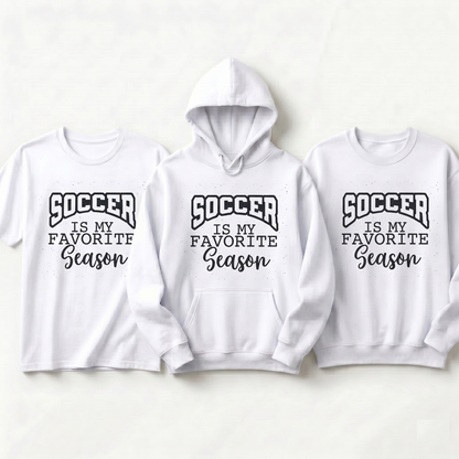 Soccer Is My Favorite Season Hoodie, Custom Soccer Mom Shirt, Personalized Soccer Fan Sweatshirt, Game Day Soccer Apparel, Youth Soccer Gift
