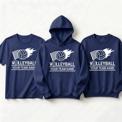 Custom Volleyball Team Shirts, Personalized Volleyball Hoodie, Light Blue Volleyball Sweatshirt, Custom Team Apparel, Volleyball Mom Gift