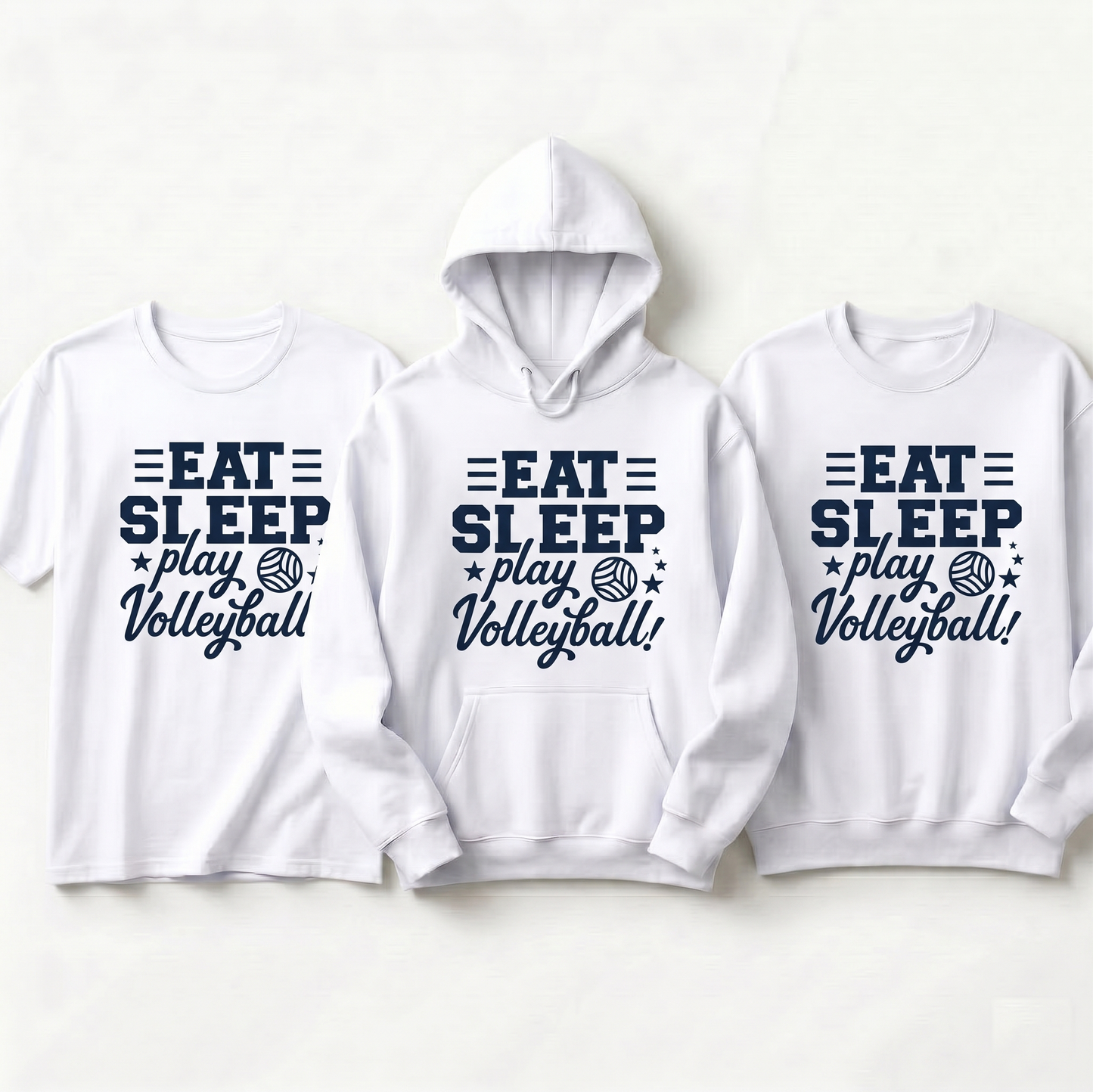 Custom Eat Sleep Play Volleyball Hoodie | Personalized Volleyball Team Sweatshirt | Volleyball Player Gift T-Shirt | Sports Mom Shirt