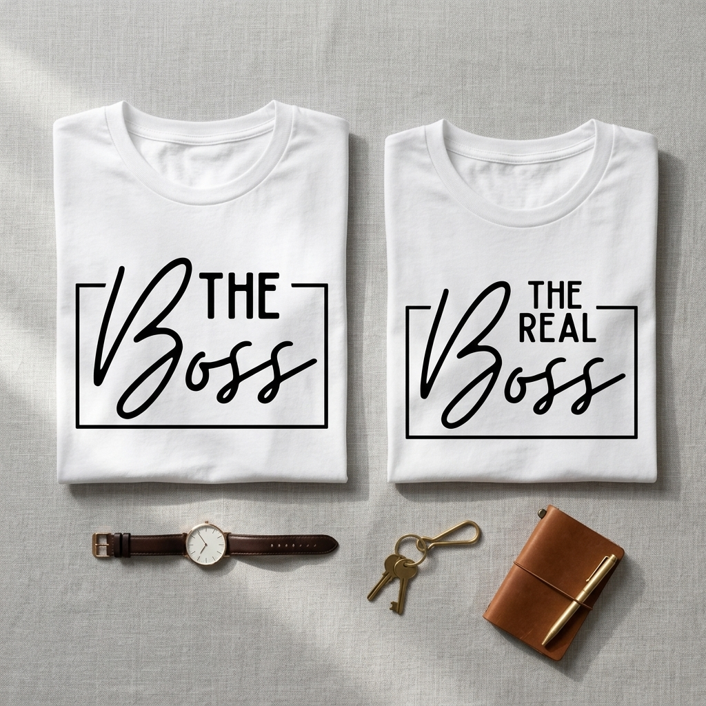 Custom Couple Sweatshirts, The Boss & The Real Boss Matching Shirts, Personalized Anniversary Gift for Husband and Wife, Custom Wedding Gift