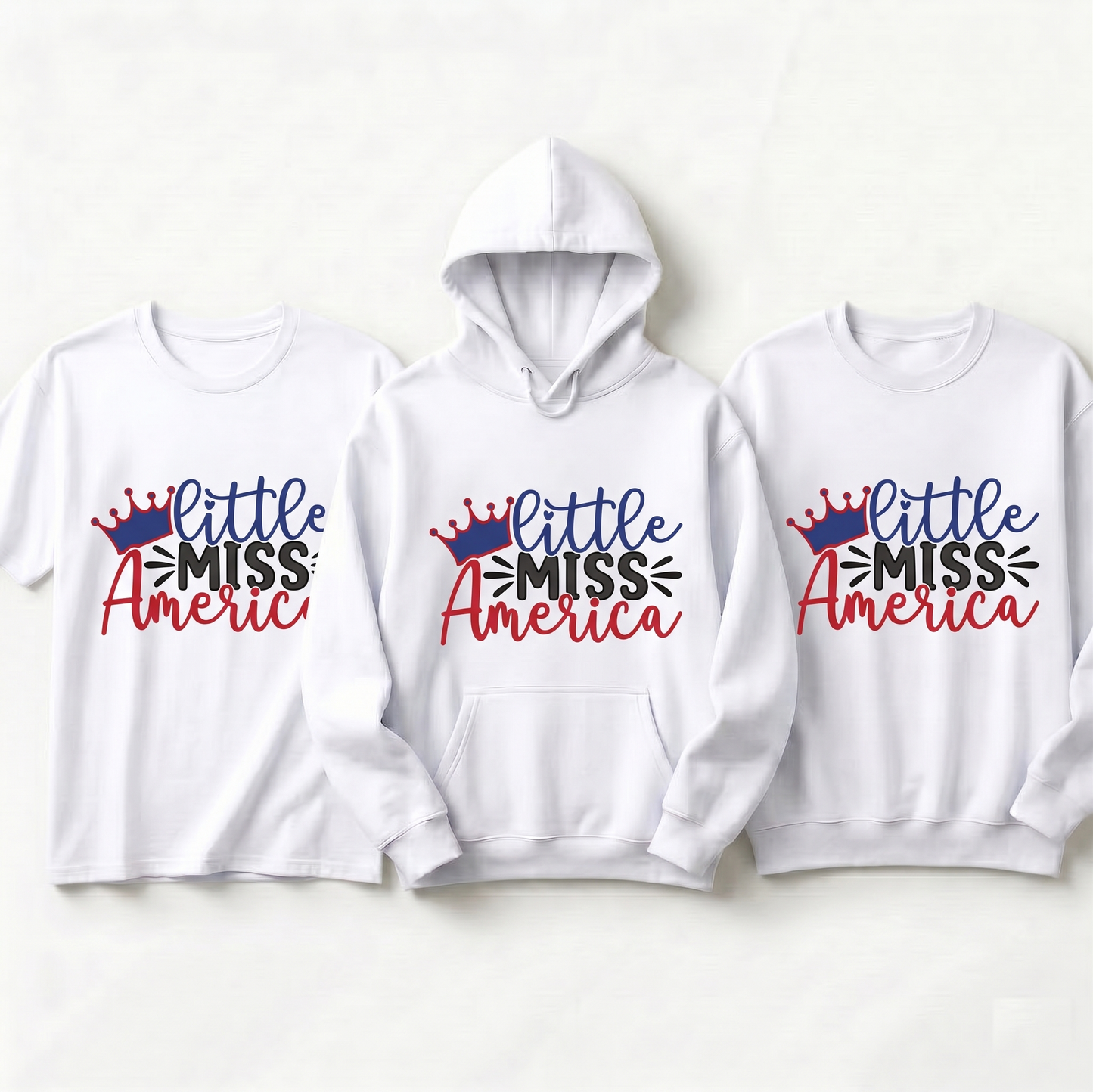 Custom Little Miss America Shirt, Personalized Fourth of July Kids Hoodie, Retro Patriotic Youth Sweatshirt, 4th of July Toddler Outfit