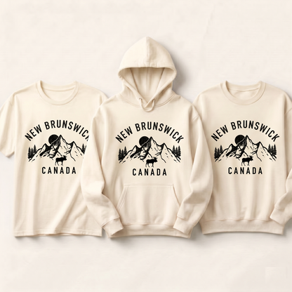 New Brunswick Canada Sweatshirt, Custom Maritime Province Hoodie, Personalized New Brunswick Shirt, Vintage Moose Mountain Tee