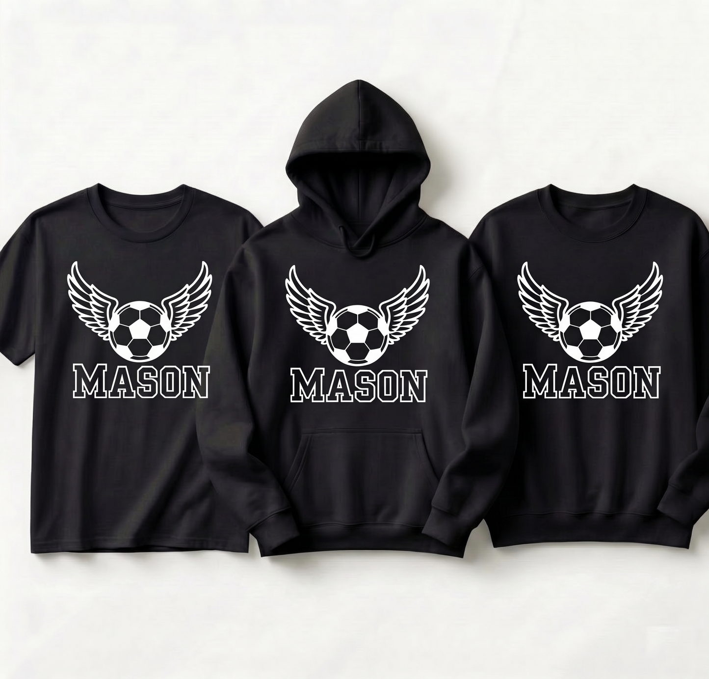 Custom Soccer Shirt with Name, Personalized Flying Soccer Ball Hoodie, Custom Kids Soccer Sweatshirt, Team Sports Apparel, Soccer Boy Gift