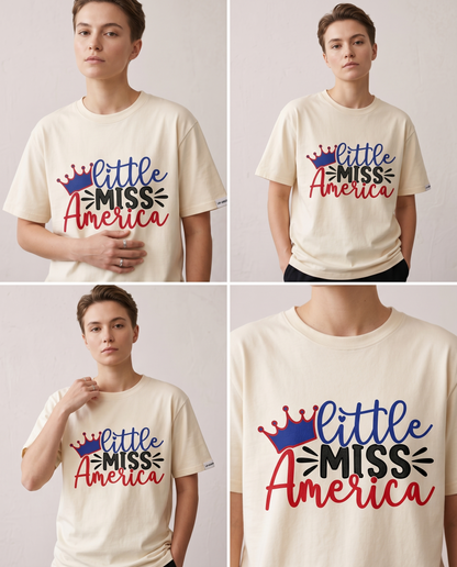 Custom Little Miss America Shirt, Personalized Fourth of July Kids Hoodie, Retro Patriotic Youth Sweatshirt, 4th of July Toddler Outfit