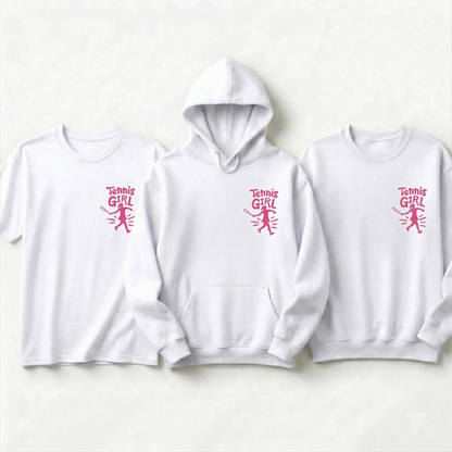 Custom Tennis Girl Shirt, Cute Tennis Sweatshirt for Women, Preppy Tennis Hoodie, Personalize Tennis Player Gift for Her, Girls Team Apparel