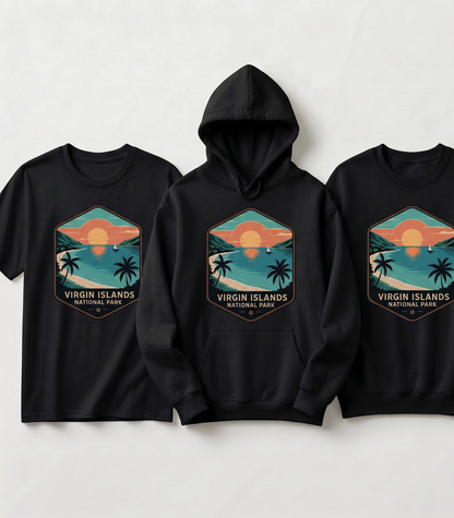 Custom Virgin Islands National Park Hoodie, Personalized Tropical Gift, National Park Sweatshirt, Beach Sunset Graphic Tee