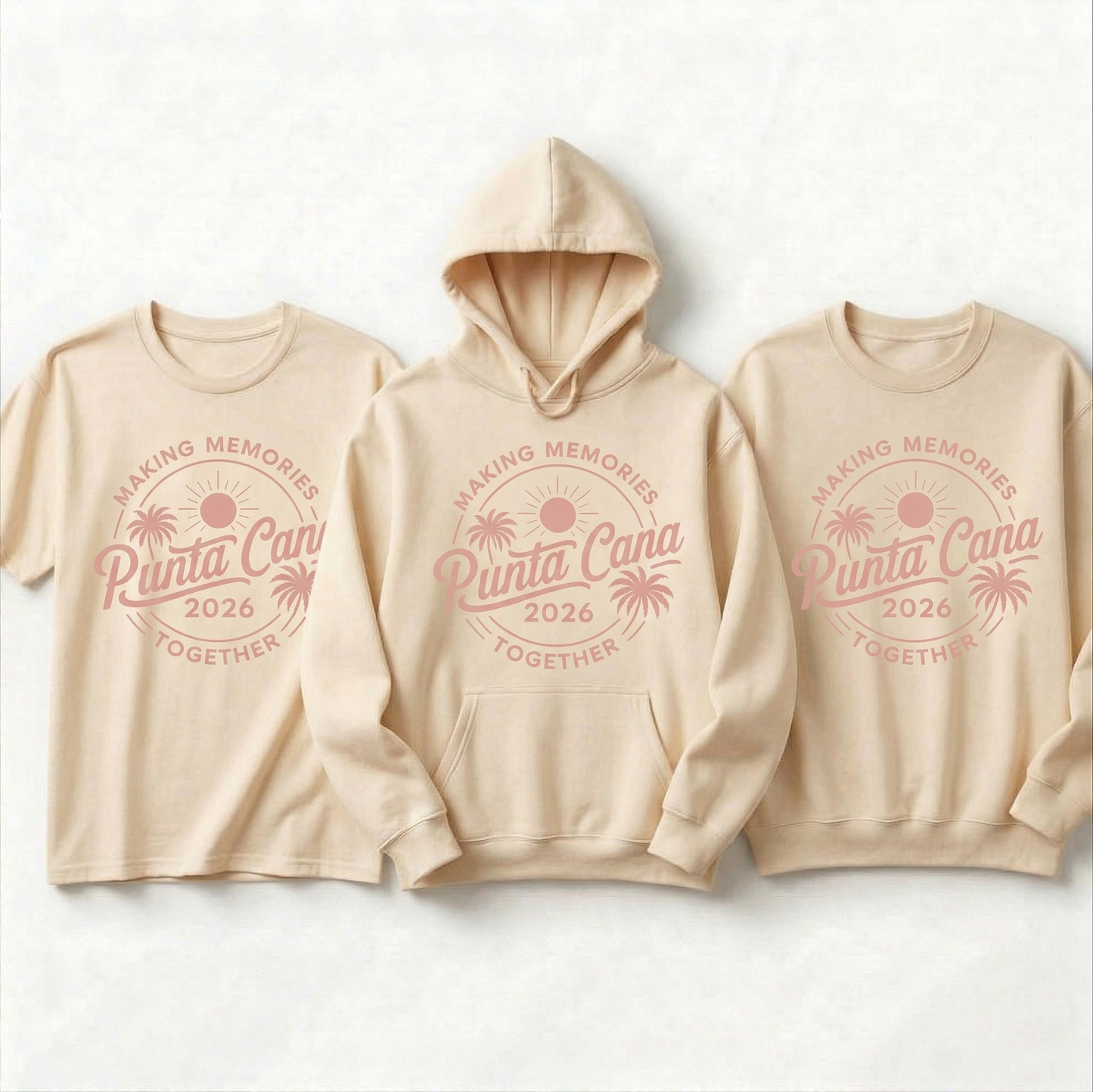 Custom Punta Cana 2026 Family Vacation Shirts | Personalized Matching Beach Hoodies | Making Memories Together Group Sweatshirt