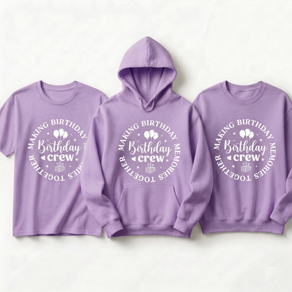 Custom Birthday Crew Hoodie, Making Birthday Memories Together Shirt, Personalized Birthday Squad Sweatshirt, Family Birthday Group Tees