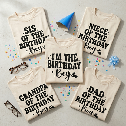 Custom Birthday Boy Family Shirts, Retro Matching Birthday Crew Tees, Personalized Birthday Party Outfits, Groovy Birthday Boy Shirt