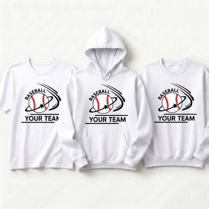 Custom Baseball Team Hoodie, Personalized Baseball Shirt with Team Name, Custom Baseball Player Sweatshirt, Baseball Mom Apparel