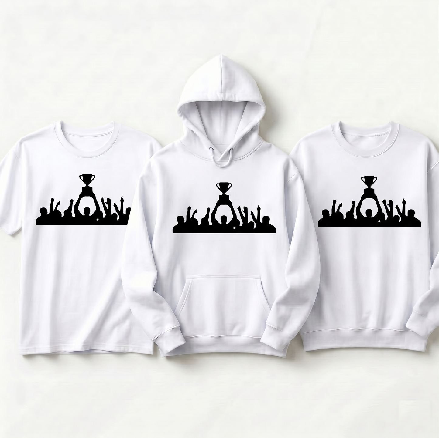 Custom Championship Trophy Hoodie, Personalized Victory Celebration Shirt, Game Day Champion Sweatshirt, Football Soccer Trophy Gear