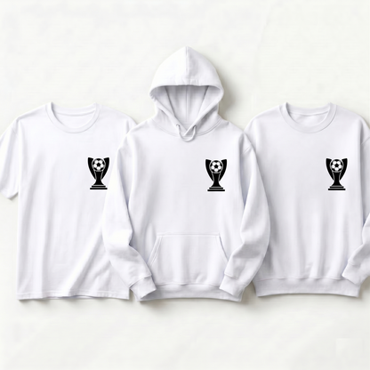 Custom Soccer Trophy Shirt, Personalized Soccer Champion Hoodie, Youth Soccer Team Sweatshirt, Soccer Coach Gift, Sports Award Apparel