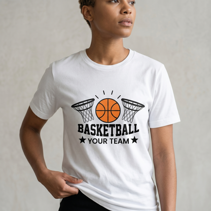 Custom Basketball Team Apparel - Personalized Basketball Hoodie, Sweatshirt, or T-Shirt - Custom Team Name Shirt, Basketball Coach Gift