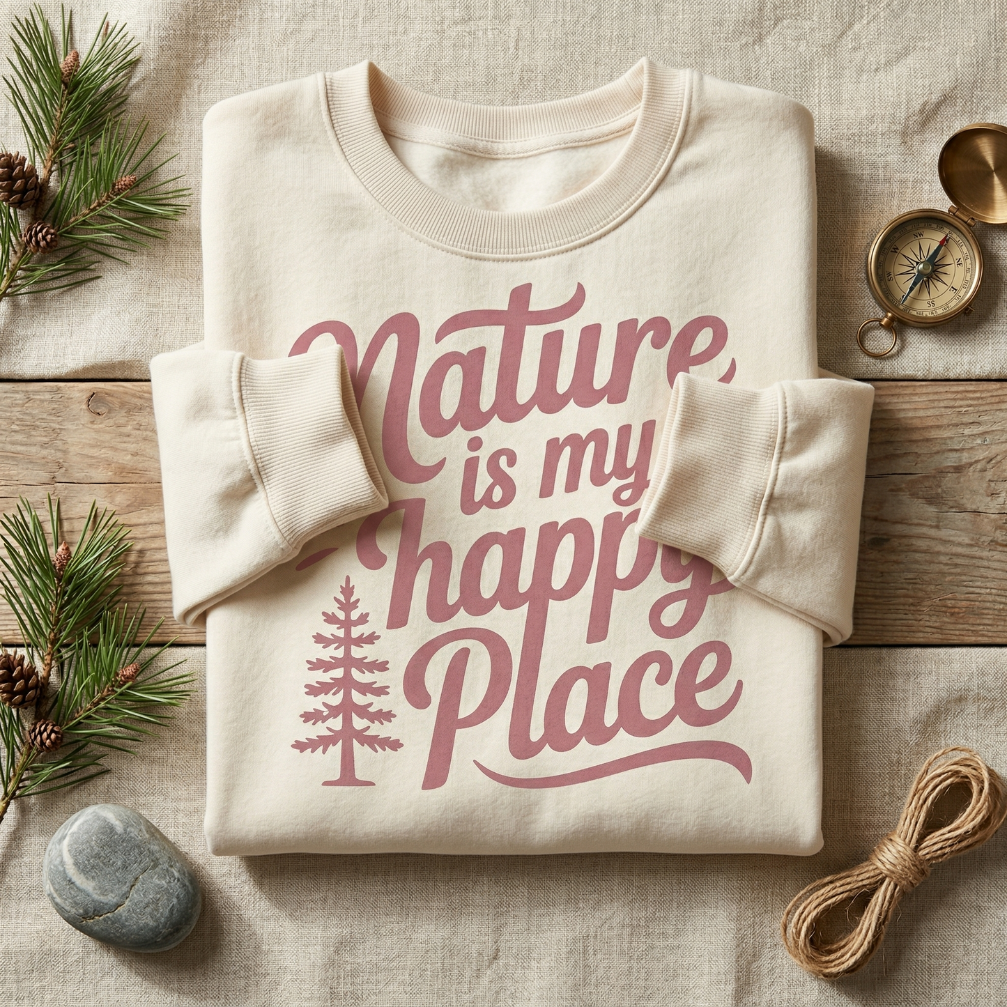 Nature Is My Happy Place Shirt, Personalized Outdoor Tee, Custom Hiking T-Shirt, Adventure Gift for Her, Camping Top, National Park Apparel