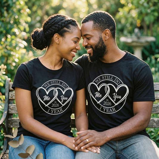 1st Anniversary Matching Shirts - We Still Do Couple Tees - Custom One Year Marriage Anniversary Gift - Married in Paper Anniversary Tops