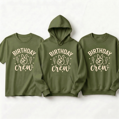 Custom Retro Birthday Crew Hoodie, Groovy Birthday Squad Sweatshirt, Personalized Sign Birthday T-Shirt, Matching Birthday Party Shirts