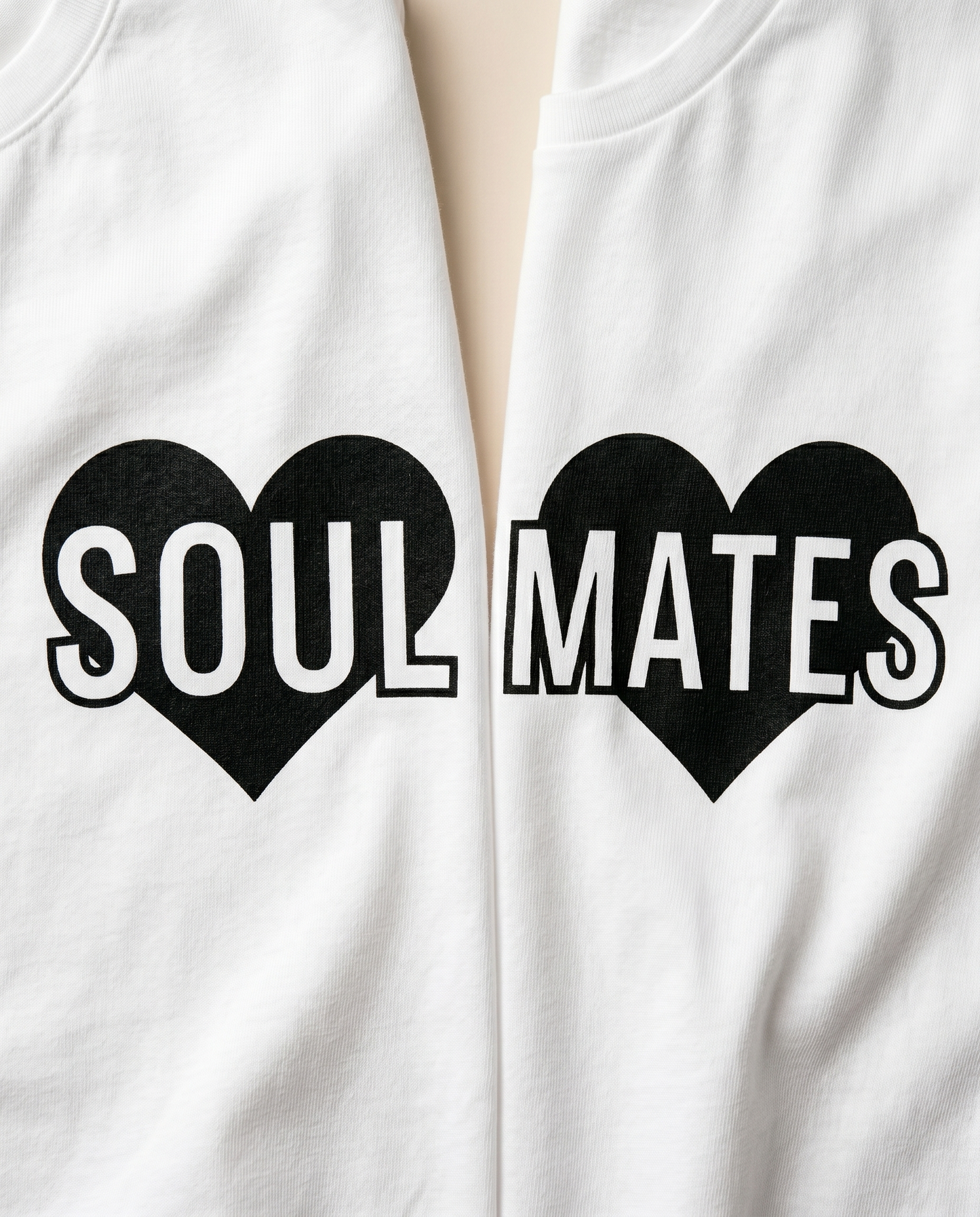 Matching Soul Mates Couple Shirts, Personalized Heart T-Shirt Set, Custom Anniversary Gift for Husband Wife, Valentines Day Apparel