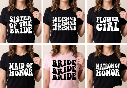 Bridal Party Shirts, Personalized Bachelorette Party Tees, Retro Bride Shirt, Bridesmaid Proposal Gift, Custom Wedding Party Outfits