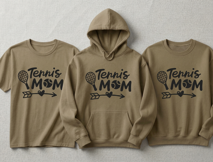 Custom Tennis Mom Shirt, Personalized Tennis Mother Gift, Tennis Racket Hoodie, Cute Tennis Mom Sweatshirt, Sports Mom Apparel, Game Day Tee