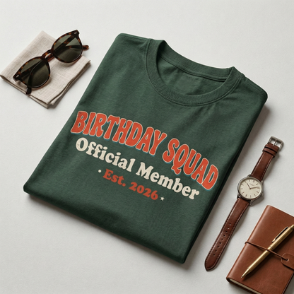 Custom Birthday Squad Shirt, Retro Birthday Official Member Sweatshirt, Personalized Birthday Gift, Group Birthday Trip Tee