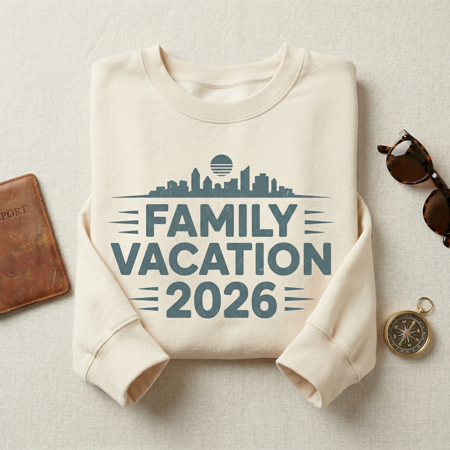 Custom City Family Vacation T-Shirt, Personalized Skyline Family Trip Shirt, Matching Group Travel Tees, Custom Family Reunion 2026 Shirt