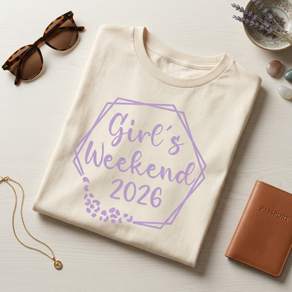 Custom Girls Weekend 2026 Shirt, Geometric Bachelorette Party Tee, Matching Girls Trip Shirt, Bridal Party Tops, Personalized Vacation Gift,