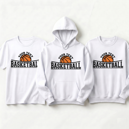 Custom Basketball Hoodie, Personalized Basketball Shirt, Team Spirit Wear, Custom Basketball Crewneck, Custom Name Basketball T-Shirt