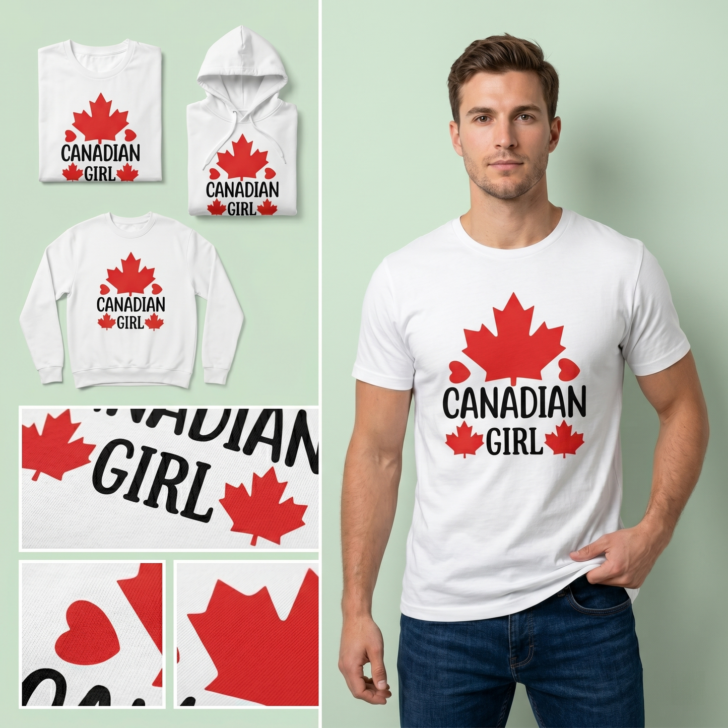 Canadian Sweatshirt, Custom Maple Leaf Shirt, Personalized Canada Hoodie, Matching Canada Trip Girl Squad Tees, Cute Canadian Pride Gift