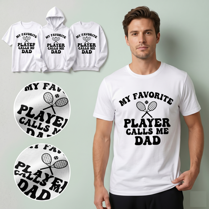 Custom Tennis Dad Sweatshirt, My Favorite Player Calls Me Dad Crewneck, Personalized Tennis Gift for Dad, Sports Dad Pullover