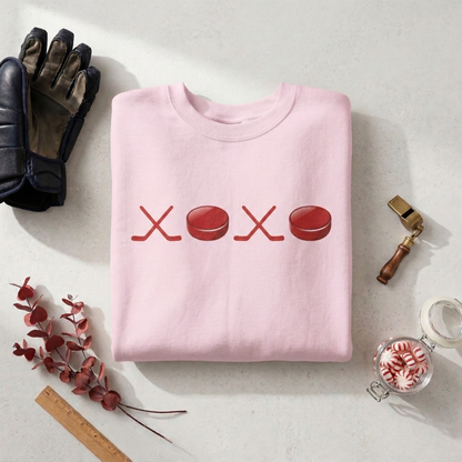 XOXO Hockey Sweatshirt | Preppy Hockey Mom Crewneck | Gameday Apparel Sticks Pucks Pullover
