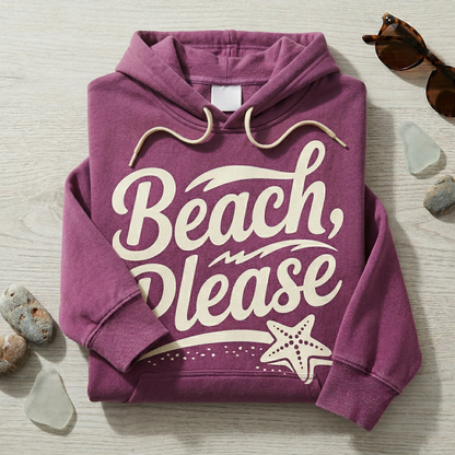 Custom Beach Please Shirt, Retro Summer Vacation Tee, Funny Beach T-Shirt, Personalized Girls Trip Shirt, Starfish Ocean Lover Gift
