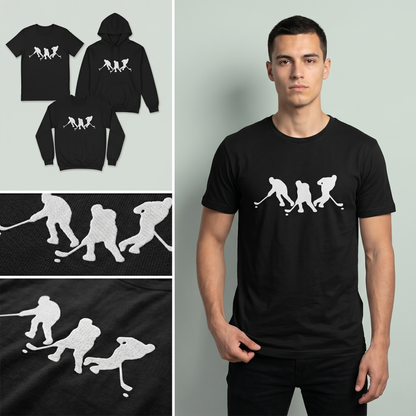Custom Hockey Player Silhouette Hoodie, Ice Hockey Sweatshirt & T-Shirt | Personalized Hockey Team Apparel | Gift for Hockey Dad, Mom