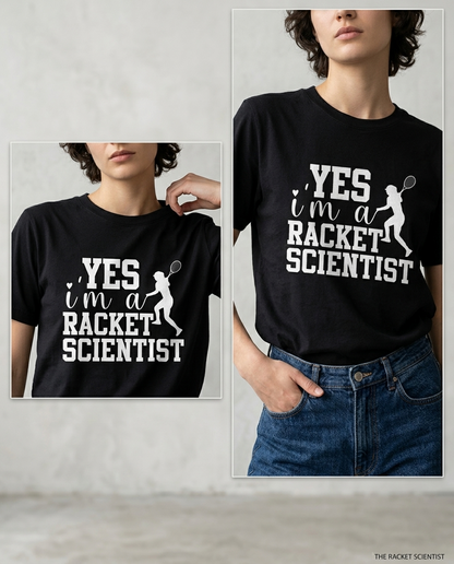 Funny Tennis Racket Scientist Hoodie, Custom Tennis Sweatshirt & T-Shirt | Personalized Tennis Player Gift | Punny Tennis Coach