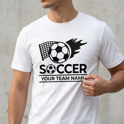 Custom Soccer Team Hoodie and Shirt, Personalized Gift for Players, Flaming Soccer Ball Sweatshirt with Team Name, Personalized Hoodie