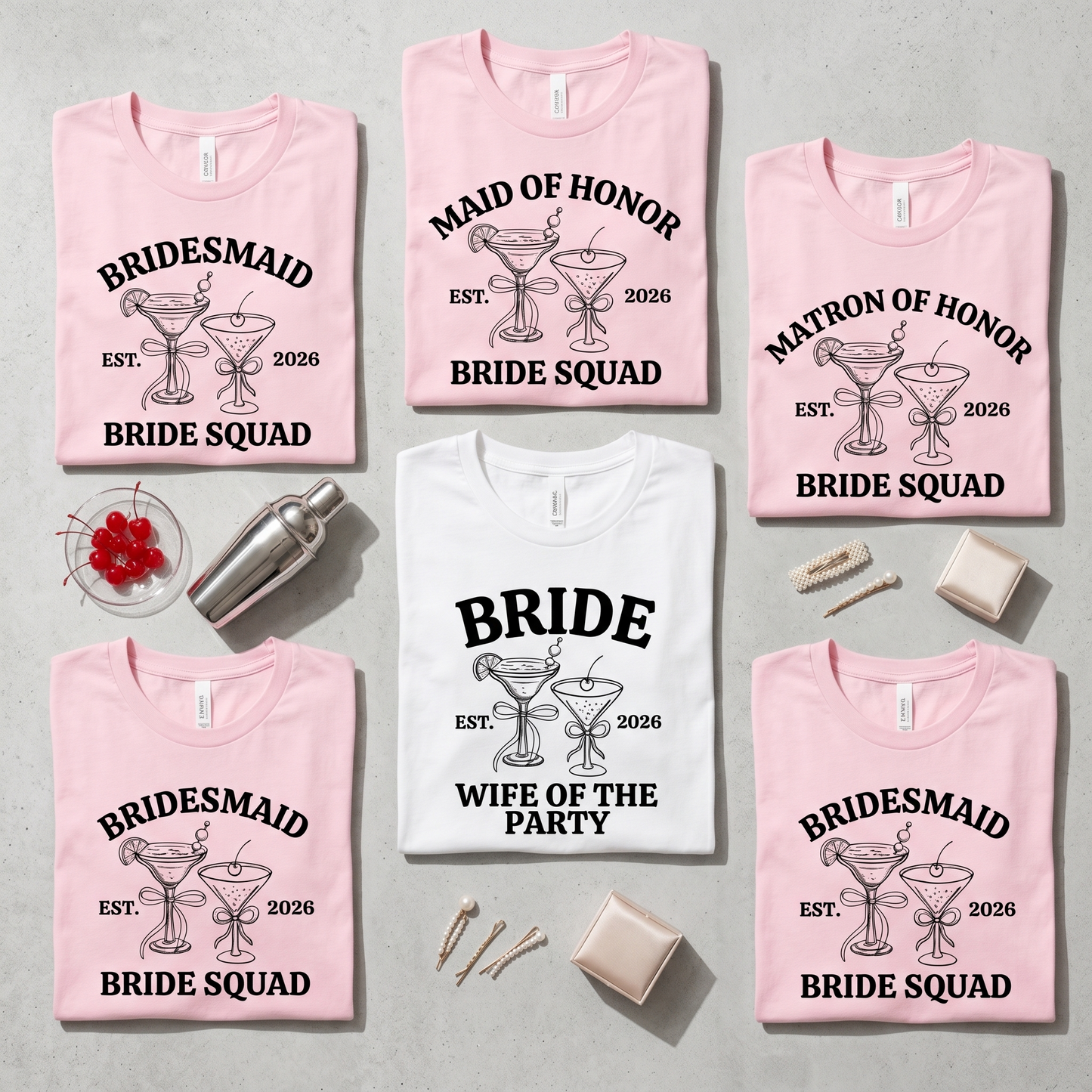 Custom Bachelorette Party Shirts, Bride Squad T-Shirts, , Personalized Bridesmaid Shirts, Matching Bridal Party Apparel