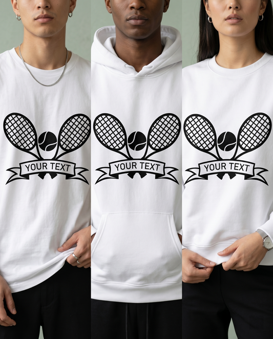 Custom Tennis T-Shirt, Personalized Tennis Racket tee with Name, Custom Team Sports Tee, Tennis Lover Gift, Personalized Tennis Player Shirt