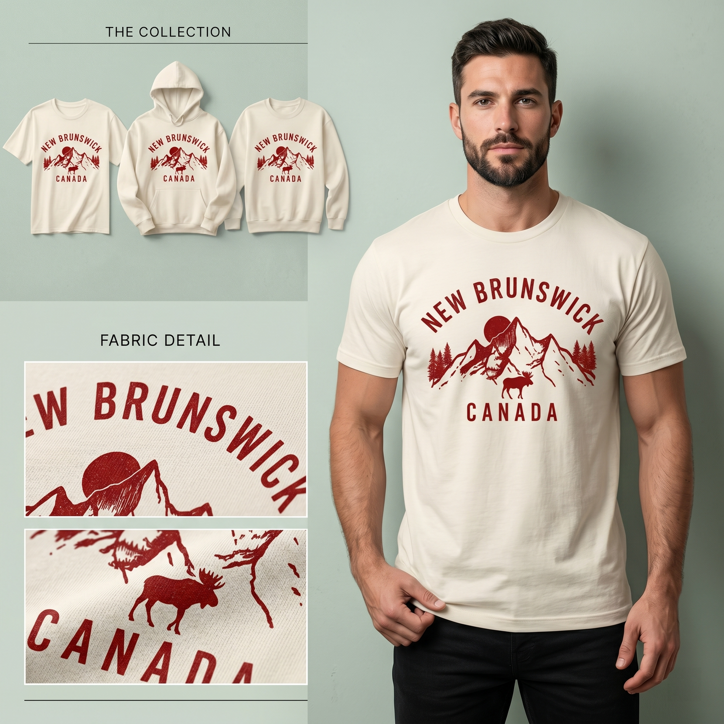 New Brunswick Canada Sweatshirt, Custom Maritime Province Hoodie, Personalized New Brunswick Shirt, Vintage Moose Mountain Tee