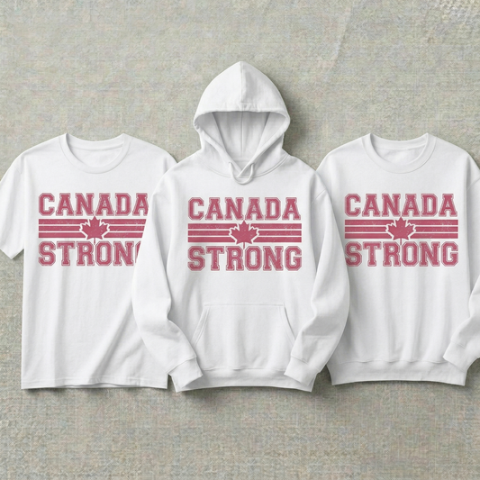 Custom Canada Strong Hoodie and Sweatshirt, Canada Strong T-shirt, Canadian Pride Apparel, Personalized Canada Gift