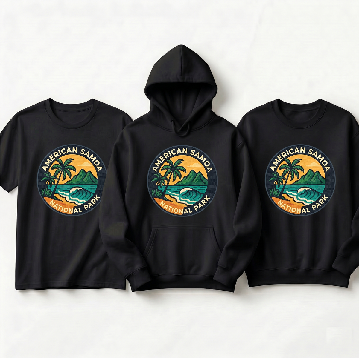 American Samoa National Park Shirt, Retro Tropical Hoodie, Custom Island Vacation Sweatshirt, Minimalist Nature Gift, Beach Explorer Tee