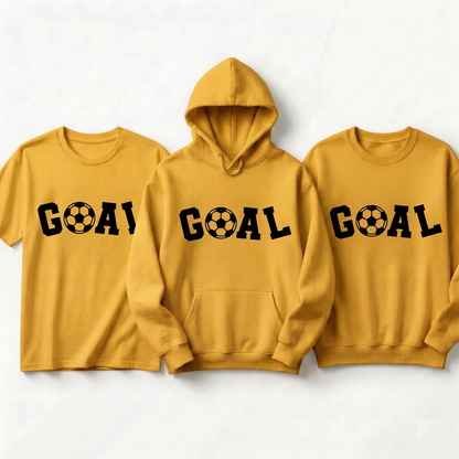 Custom Soccer GOAL Hoodie and Shirt, Personalized Soccer Mom Sweatshirt, Matching Family Soccer Team Shirts
