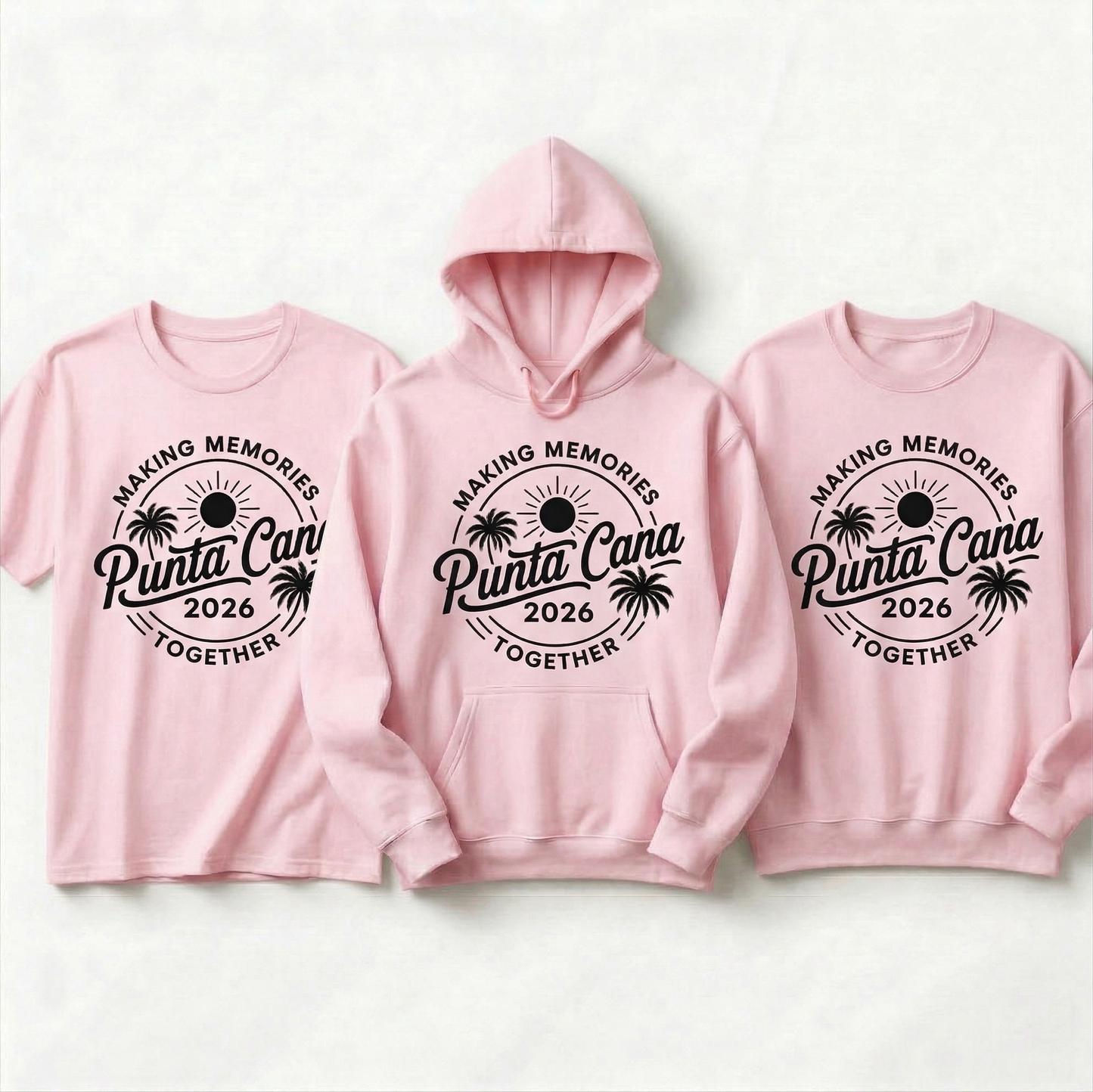Custom Punta Cana 2026 Family Vacation Shirts | Personalized Matching Beach Hoodies | Making Memories Together Group Sweatshirt