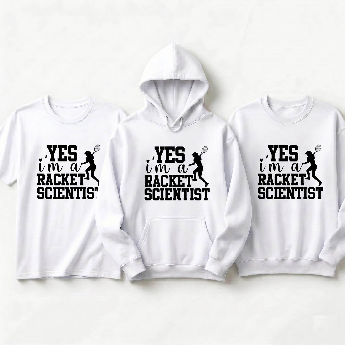 Funny Tennis Racket Scientist Hoodie, Custom Tennis Sweatshirt & T-Shirt | Personalized Tennis Player Gift | Punny Tennis Coach