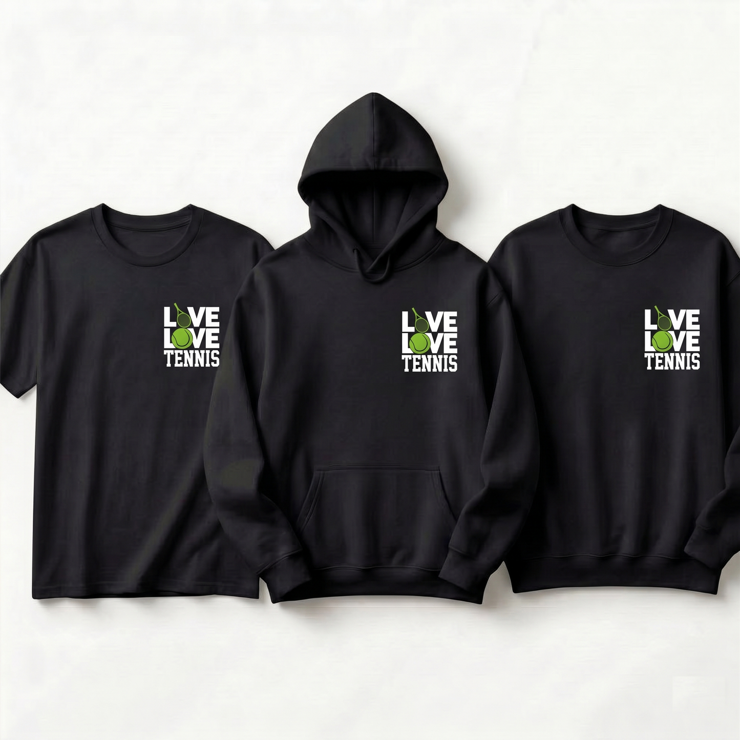 Custom Tennis Lover Sweatshirt, Love Tennis Hoodie & Minimalist T-Shirt | Cute Tennis Team Apparel | Gift for Tennis Player, Coach or Mom