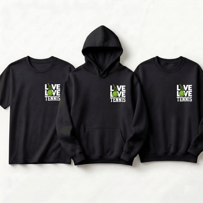 Custom Tennis Lover Sweatshirt, Love Tennis Hoodie & Minimalist T-Shirt | Cute Tennis Team Apparel | Gift for Tennis Player, Coach or Mom