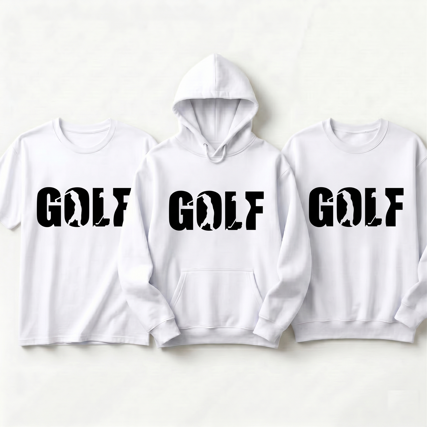 Custom Golf Silhouette Hoodie, Personalized Golfing Sweatshirt, Minimalist Golf T-Shirt, Custom Gift for Golfer, Personalized Club Apparel