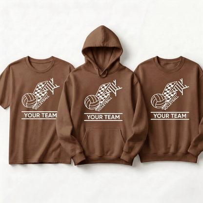 Custom Volleyball Team Shirts, Personalized Volleyball Hoodie, Retro Volleyball Sweatshirt, Custom Team Spirit Wear, Volleyball Mom Gift