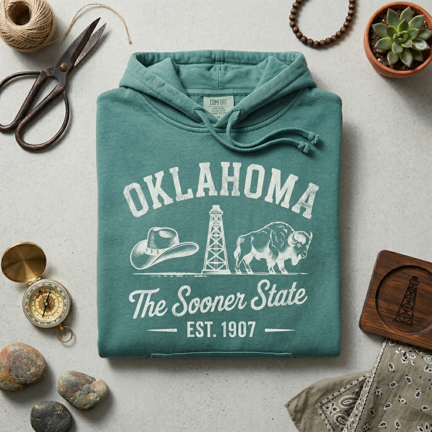 Custom Oklahoma Hoodie - Vintage Sooner State Sweatshirt - Retro OK 1907 Est. Pullover - Personalized Oklahoma Gift