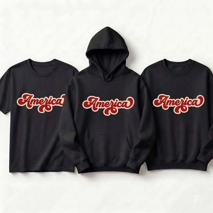 Retro America Shirt, Personalized Family Vacation 2026 Hoodie, Custom USA Summer Trip Sweatshirt, Vintage  Apparel, Matching Group Tees
