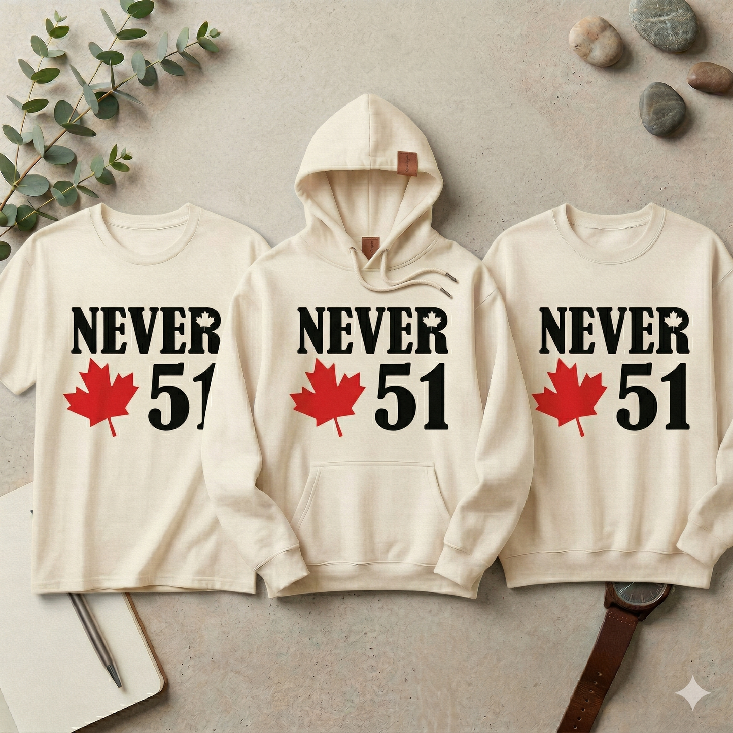 Custom Never 51 Canadian Hoodie - Personalized Canada Maple Leaf Sweatshirt - Retro Style Canada Pullover - Custom Year Canadian Souvenir